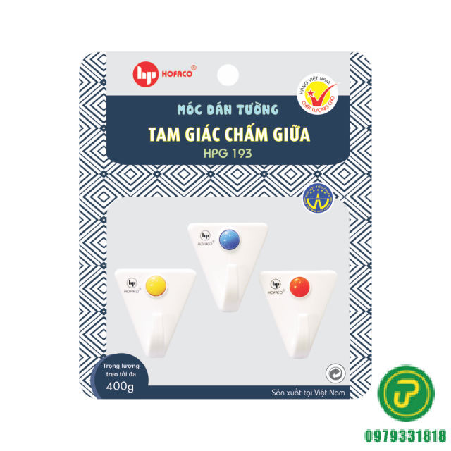 MÓC DÁN TAM GIÁC CHẤM GIỮA-HPG 193